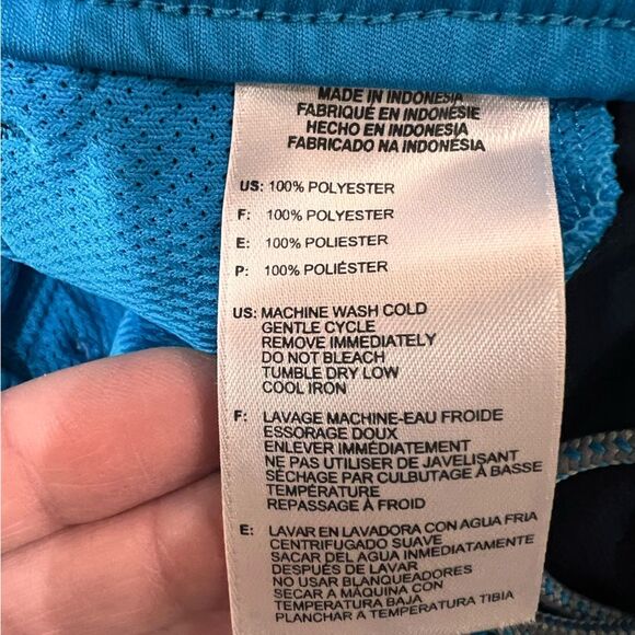 Vintage Adidas Men’s Track Pants XL Black Blue Wide-Leg Nylon Panels Drawstring - Picture 7 of 8